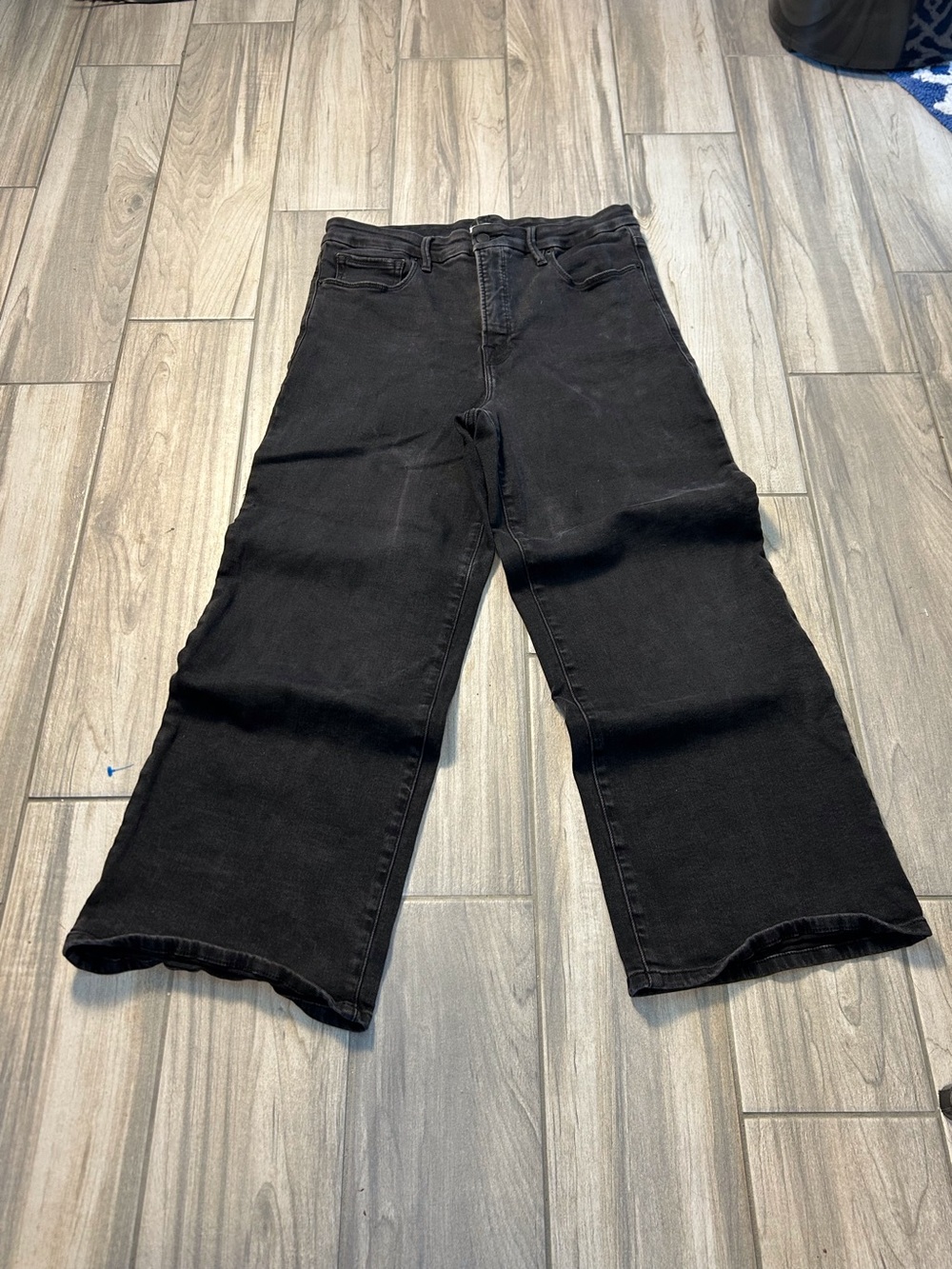 Black Denim High Rise Wide Leg Jeans Women’s 12/30 Streetwear Casual Comfort
